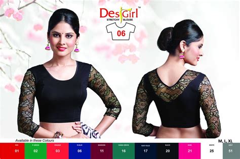 Desi Girl V Nett Back Full Sleeves Stretchable Blouse At Rs 292piece In Surat