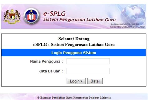 4/2014, kehadiran kursus hendaklah direkodkan ke dalam sistem pengurusan latihan (spl) kpm. eSPLG : Sistem Pengurusan Latihan Guru ~ ciklaili.com