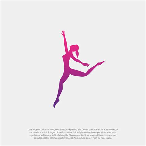 Simple Silhouette Contemporary Dancing Girl Design Logo Vector 15083736
