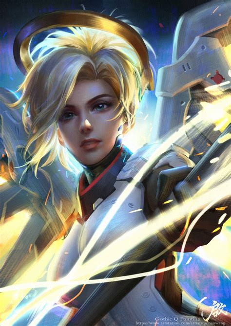 Download Mercy The Powerful Healer Of Overwatch Wallpaper