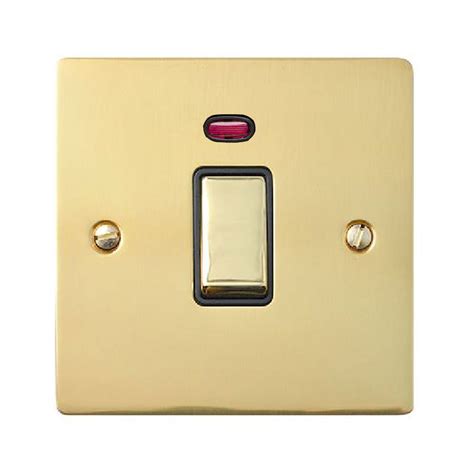 T01806pbbk 1 Gang 20a Double Pole Switch With Neon In Polished