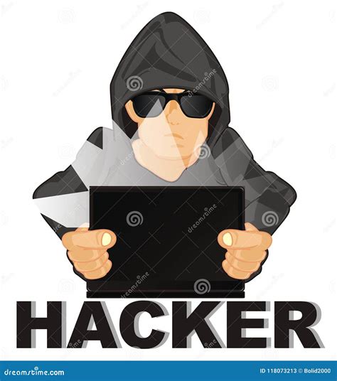 Hacker And Large Letters Stock Illustration Illustration Of Name