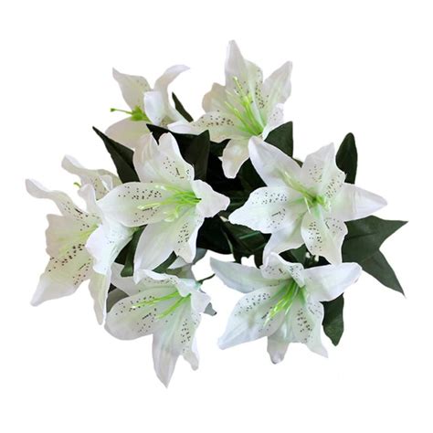 Lily Flower Artificial Lilies Bouquet 10 Heads Wedding Floral Home