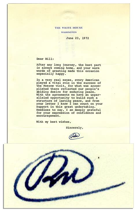 Lot Detail Richard Nixon Letter Signed As President On 23 June 1972 The Smoking Gun Day