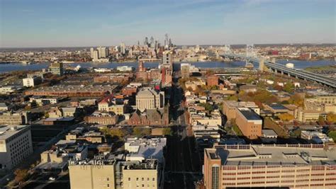 Aerial View Camden New Jersey Downtown City Skyline Philadelphia In The