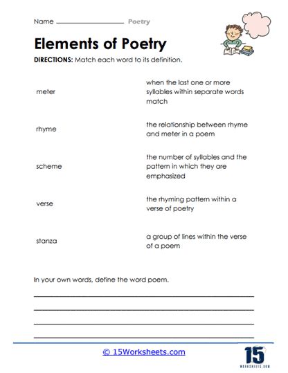 Poetry Worksheets 15