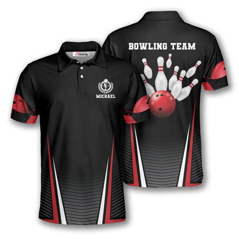 Bowling Strike Red Black Custom Bowling Shirts For Men Primesty