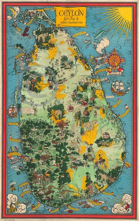 This Is A Map Sri Lanka Known As British Ceylon At The Time The Map