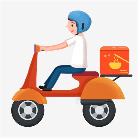 Rider Clipart Png Images Cartoon Rider Food Delivery Rider Cartoon