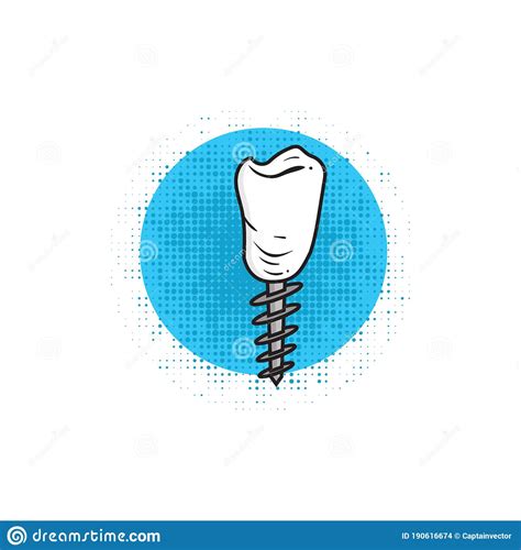 Tooth Implant Vector Illustration Decorative Design Stock Vector