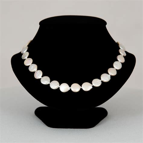 Coin Shape Pearl Necklace Freshwater Pearls Ilovemypearls