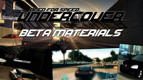 Need For Speed Undercover Beta Materials Youtube