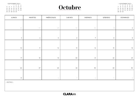 Calendario Octubre Para Imprimir