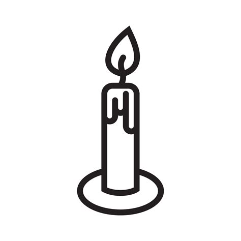 Burning Candle In Candle Stick Line Icon Template Black Color Editable