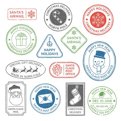 Santa Stamps Printables Printable World Holiday