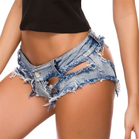 Women Mini Hot Pants Jeans Micro Shorts Denim Daisy Dukes Low Waist Big Hole Ebay