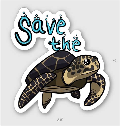 Save The Turtle Vinyl Sticker Laptop Sticker Tumbler Etsy