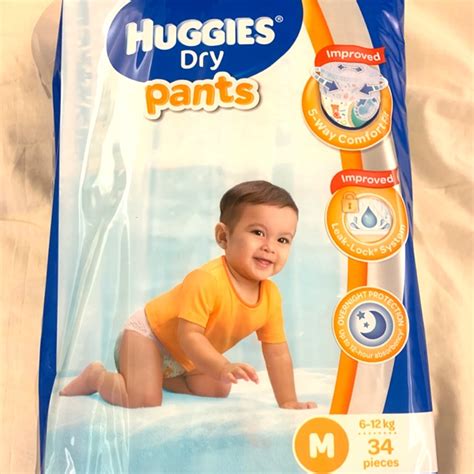 Huggies Dry Pants Disposable Pull Up Diaper Pants Medium 34s Shopee
