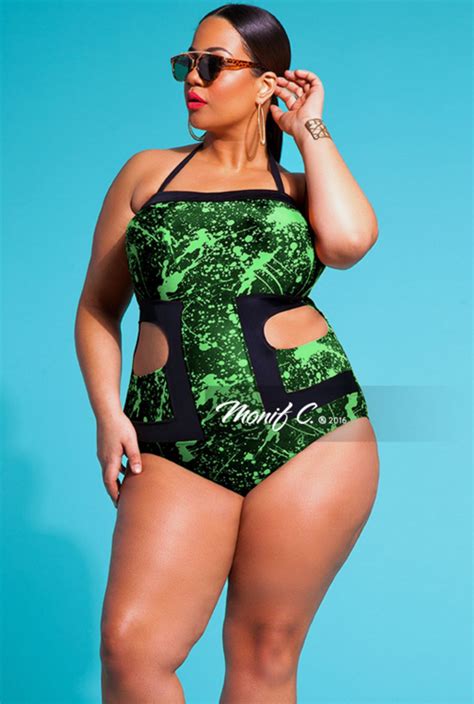 This Crushworthy Lime One Piece From Monif C Plus Size Swimwear Women S Plus Size Swimwear