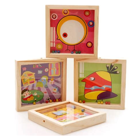 Wooden Toys Children Mini Wooden Puzzle Balls Balance 3d Puzzle Maze