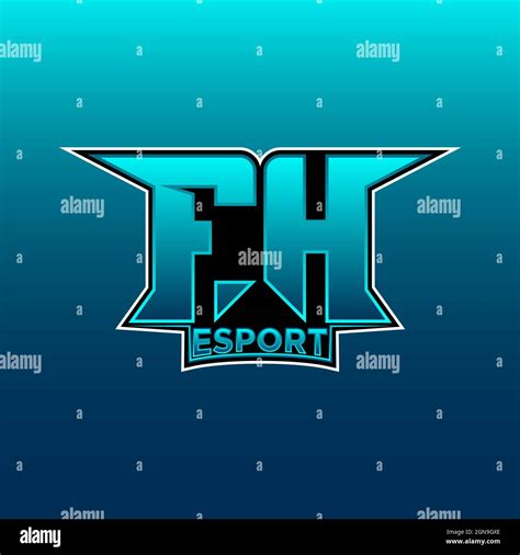 Fh Logo Monogram Gaming With Gas Shape Designs Template Vector Icon