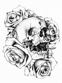 Easy Skull And Roses Coloring Pages Coloring Pages