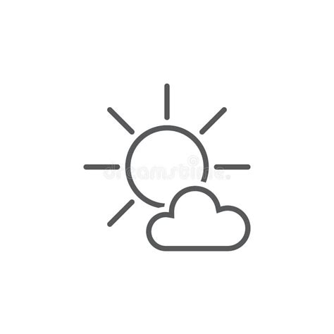 Mostly Sunny Weather Icon Isolated On White Background Vector