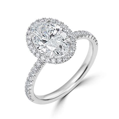 Platinum Oval Diamond Halo Ring 252ct Pravins