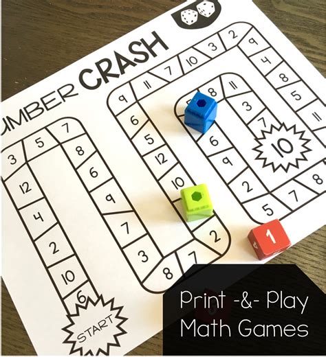 Using the dice, the objective is to go to the center of the board using addition, subtraction, multiplication, and division processes. Print and Play Math Games! - Susan Jones