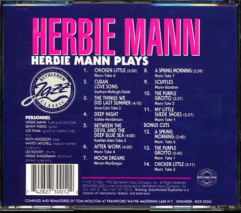 sealed new cd herbie mann herbie mann plays 742827300122 ebay