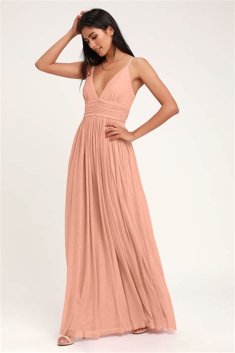 Glam Blush Pink Maxi Dress Cream Gown Cream Maxi Dress Lulus