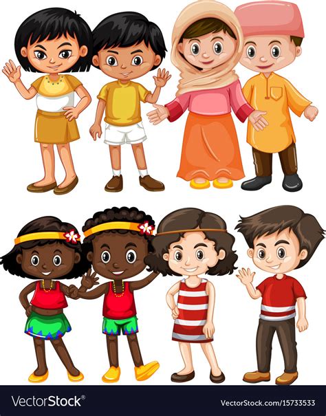 Happy Children From Different Countries Royalty Free Vector