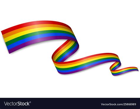 waving ribbon or banner with flag lgbt pride vector image
