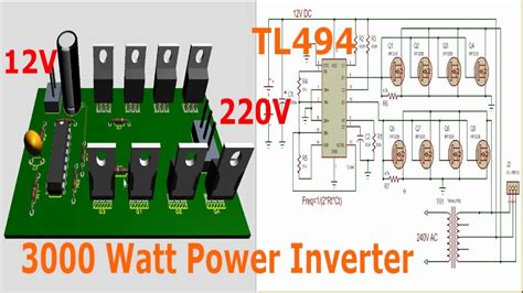 Inverter Circuit Diagram 5000w 250 To 5000 Watts Pwm Dc Ac 220v Power
