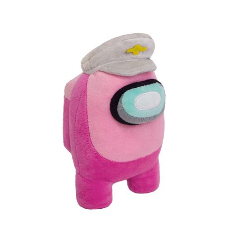 Among Us Game Plush Toy Pink Crewmate With Grey Hat Among Us Body