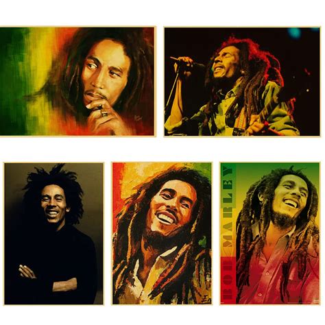Retro Poster Bob Marley Retro Nostalgic Old Reggae Rock Poster Kraft