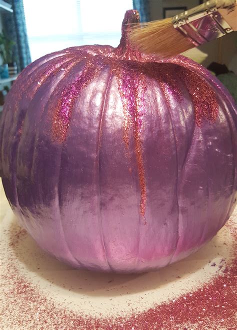Glittered Painted Purple Pumpkin Diy Pumpkin Challenge Entries