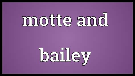 Motte And Bailey Meaning Youtube