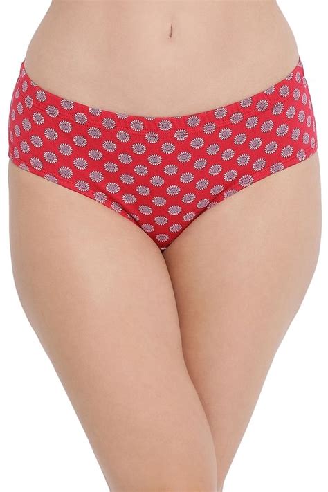 Buy Cotton Mid Waist Printed Hipster Panty With Inner Elastic Online