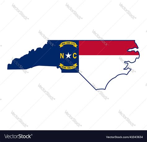 North Carolina Flag In State Shape Icon Royalty Free Vector