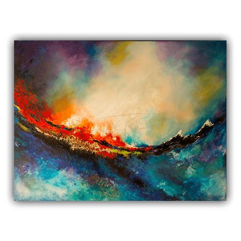 Abstract Acrylic Canvas Painting By Maltese Artist Jackie Micallef