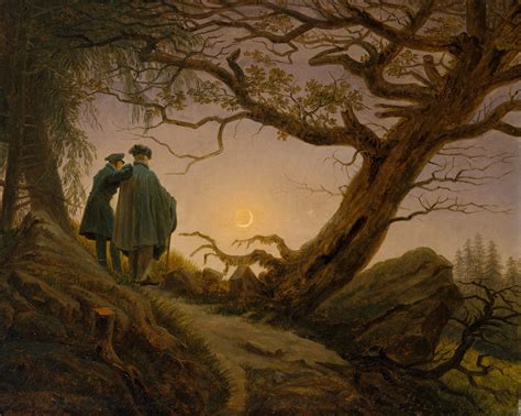 Caspar David Friedrich Two Men Contemplating The Moon The