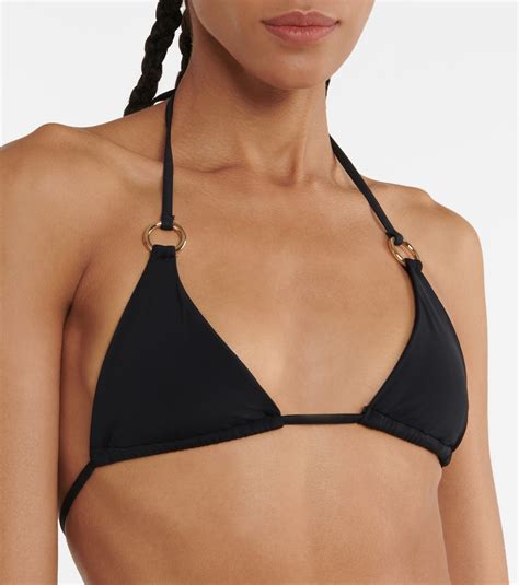 Bikini Oberteil Mini Ring In Schwarz Louisa Ballou Mytheresa