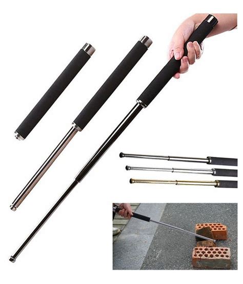 Tactical Telescopic Baton Stainless Steel Self Defence Security Folding