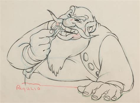 Pinocchio Stromboli Animation Drawing Walt Disney 1940 Lot