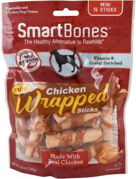 Smartbones Mini Chicken Wrapped Sticks Feed Bag Pet Supply