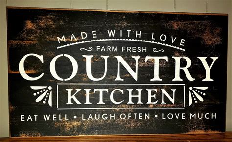Country Kitchen Sign Primitive Kitchen Sign Farmhouse Sign Etsy In