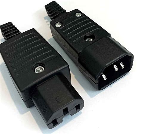 Acce Peri A V IEC C C Female Male Plug Rewirable Power Connector Unbreakable Pin