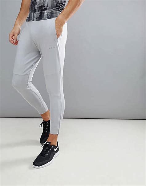Asos 4505 Super Skinny Training Joggers With Zip Cuff In Grey Asos