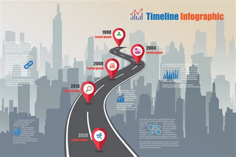 Business Road Map Timeline Infographic City Designed For Abstract